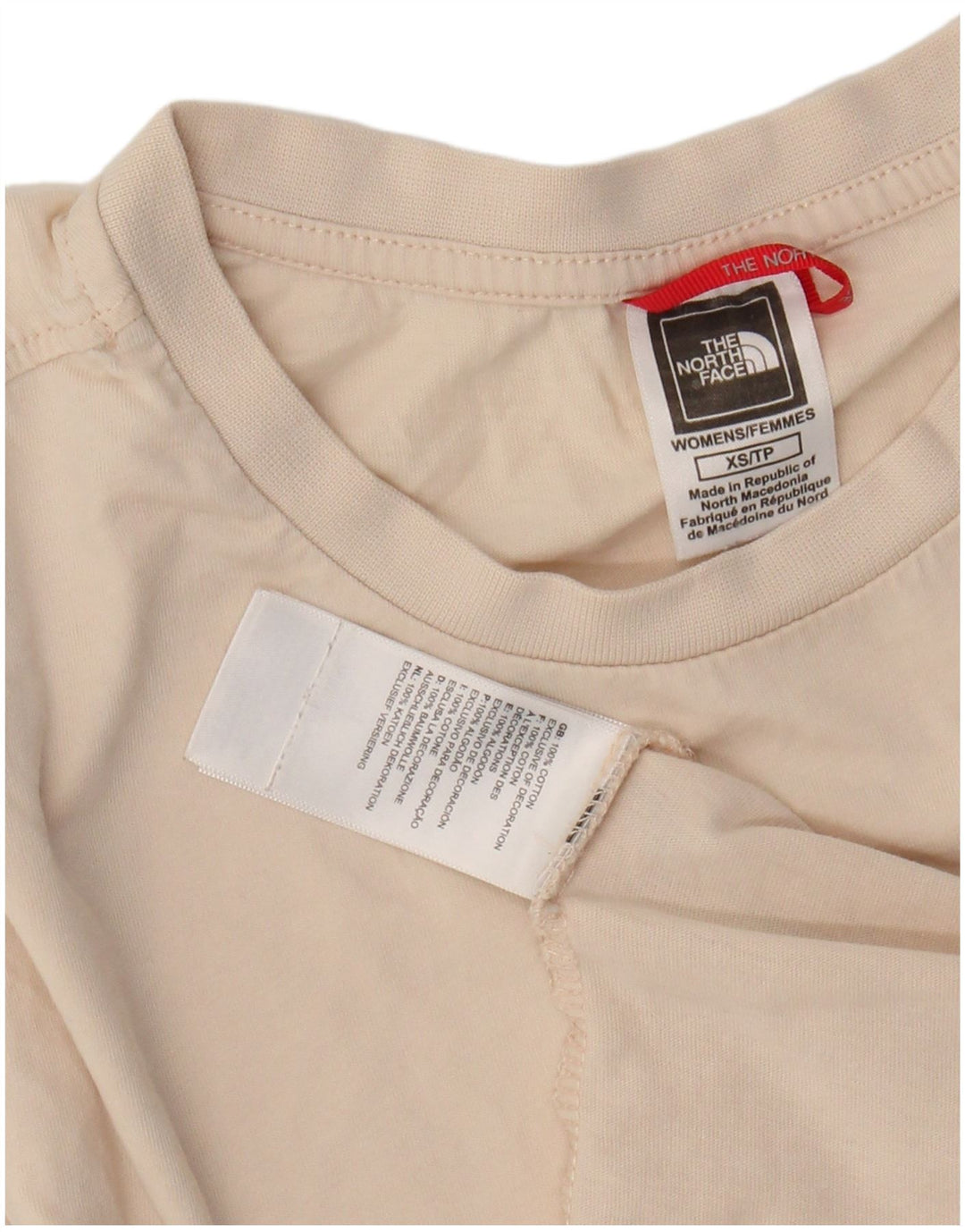 THE NORTH FACE T-shirt da donna Top UK 6 XS Cotone beige