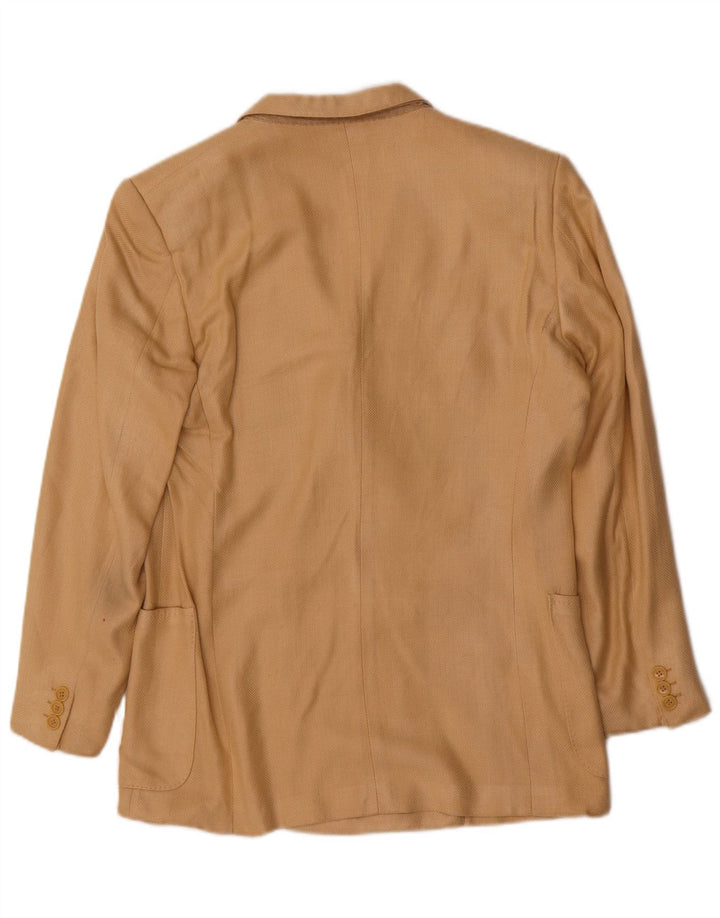 Giacca blazer doppiopetto vintage da uomo IT 50 grande beige