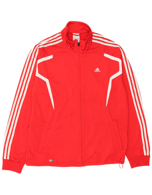 Giacca da allenamento Adidas Climalite da uomo, grande, in poliestere rosso