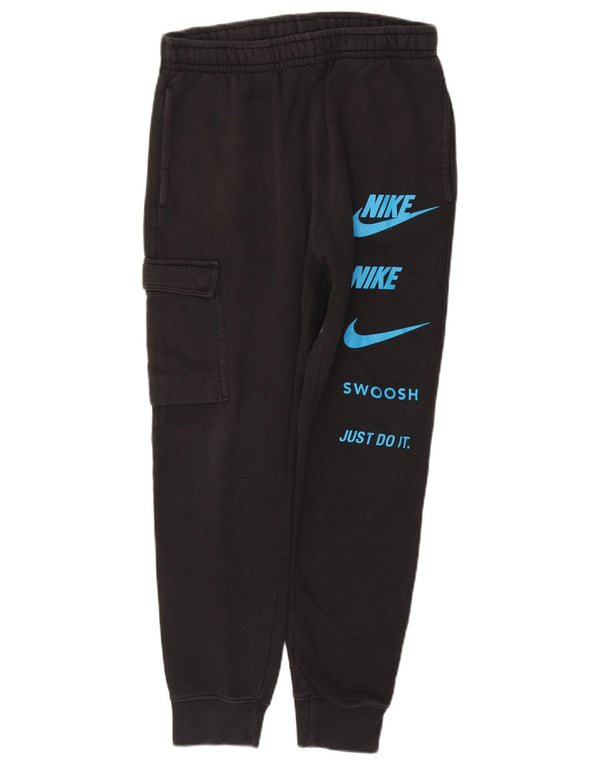 Pantaloni da tuta da jogging Nike Swoosh Graphic Cargo da uomo, piccoli, neri