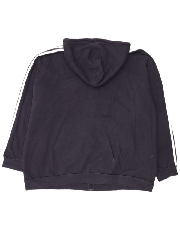 Maglione con cappuccio e zip da uomo Adidas 3XL cotone blu navy