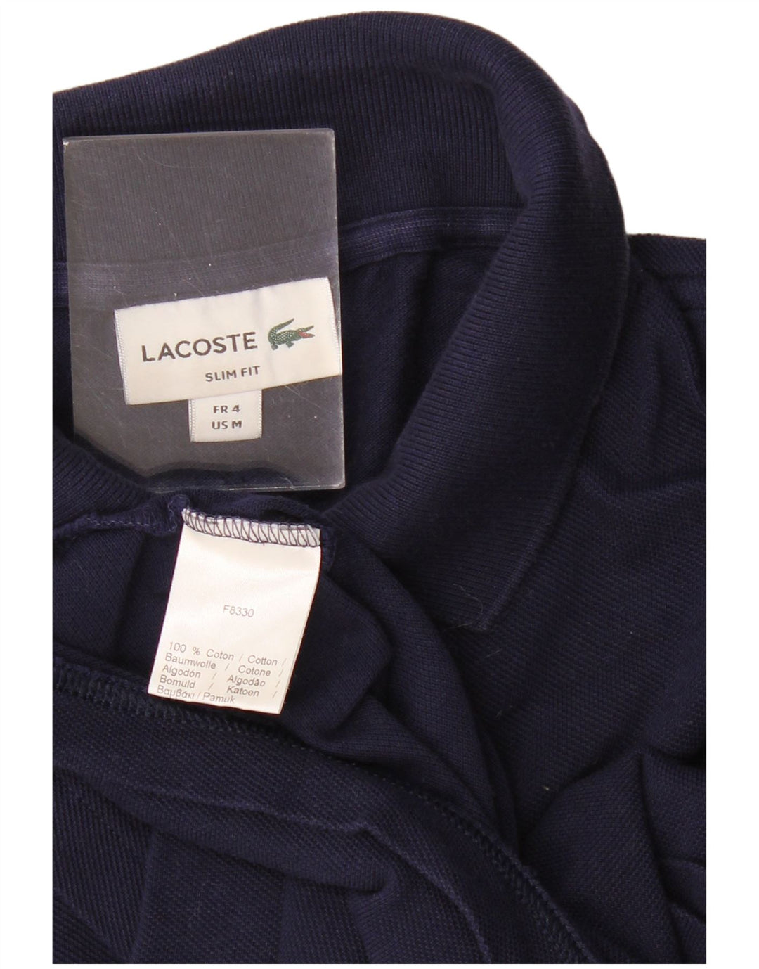 Polo da uomo slim fit Lacoste taglia 4 media cotone blu navy