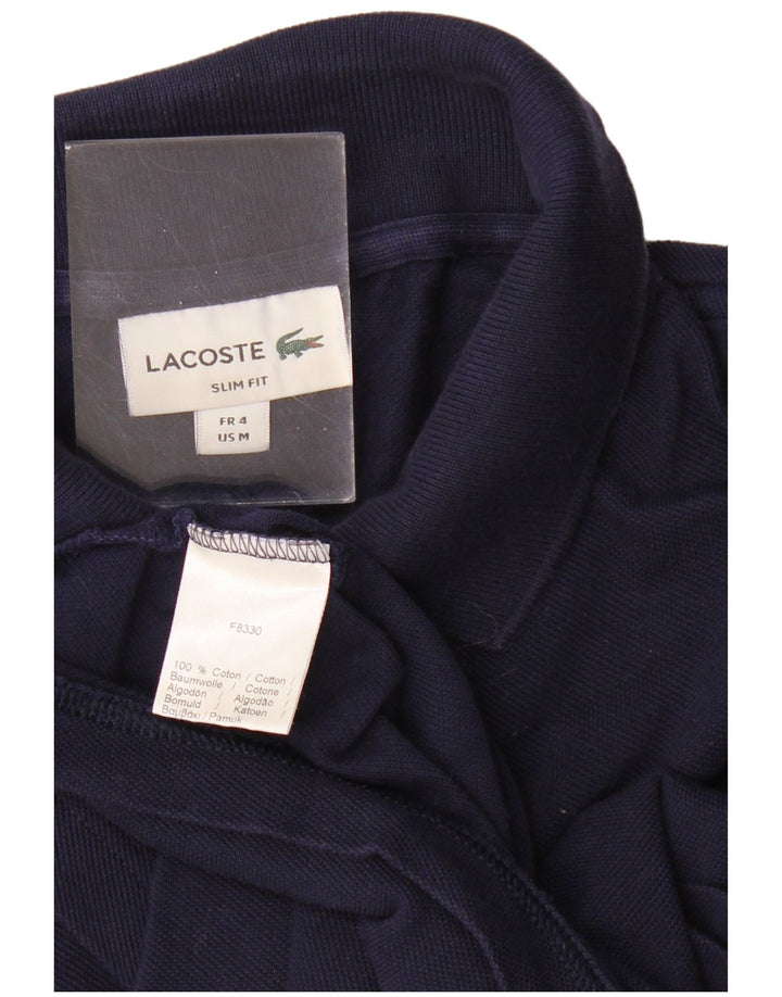 Polo da uomo slim fit Lacoste taglia 4 media cotone blu navy