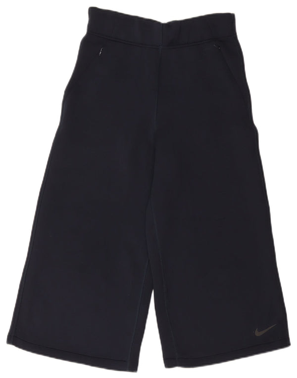 Pantaloni da tuta Capri a vita alta da donna Nike UK 6 XS poliestere blu navy
