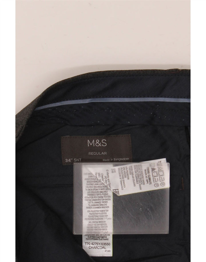 Pantaloni chino vestibilità regolare da uomo Marks & Spencer W34 L29 poliestere grigio