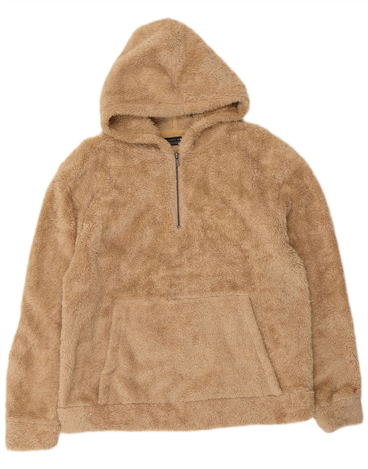 Maglione in Pile con Cappuccio ZARA da Uomo Large Beige