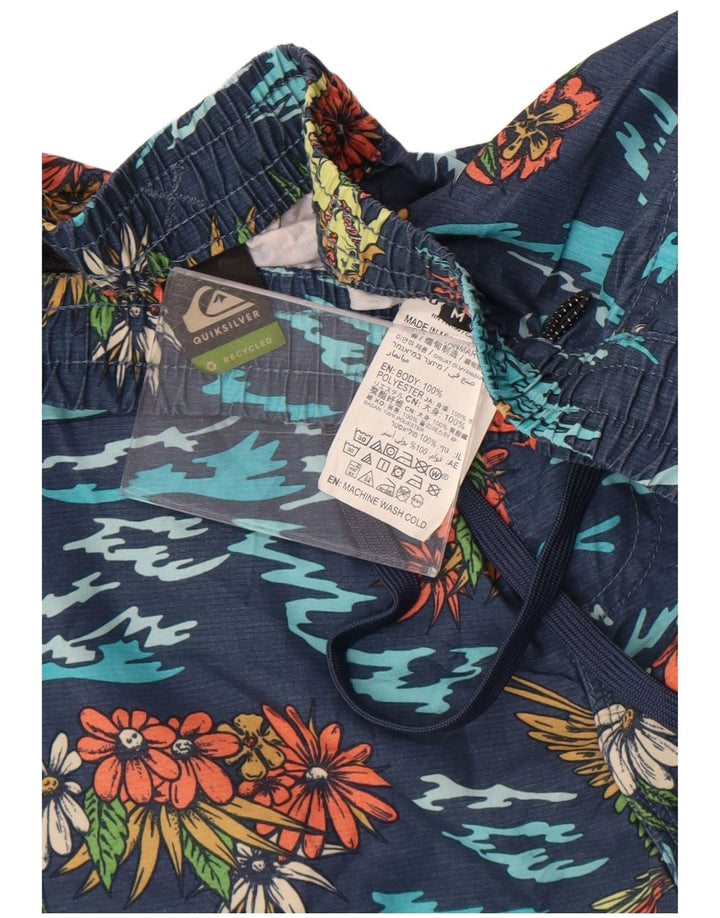 Pantaloncini da bagno da uomo Quiksilver medio poliestere floreale blu navy