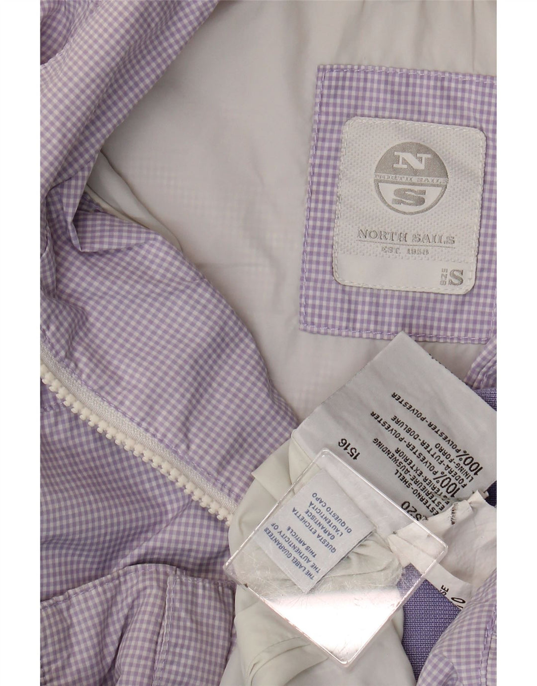 NORTH SAILS Womens Bomber Jacket UK 10 Small Purple Gingham Polyester