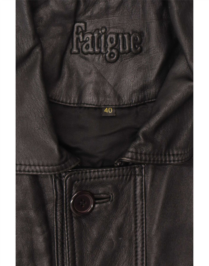 Fatigue Cappotto in pelle da uomo UK 40 Large Nero