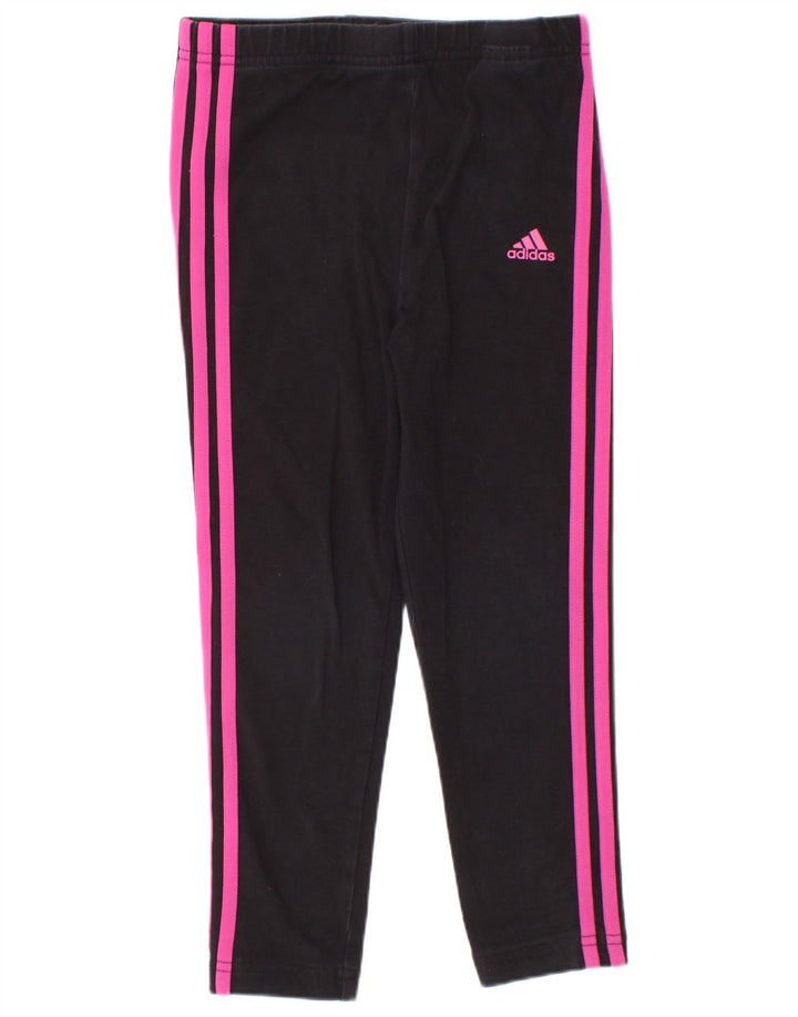 Leggings Adidas Bambina 3-4 Anni Cotone Nero