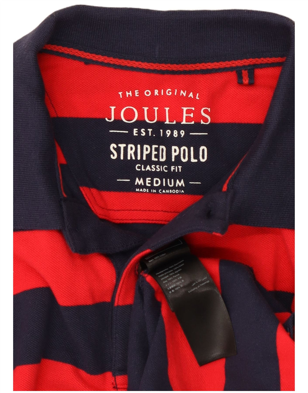 Polo Joules da uomo vestibilità classica in cotone a righe rosse medie
