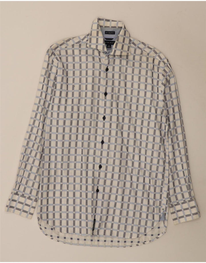 Camicia da uomo Tommy Hilfiger piccola in cotone a quadri bianchi