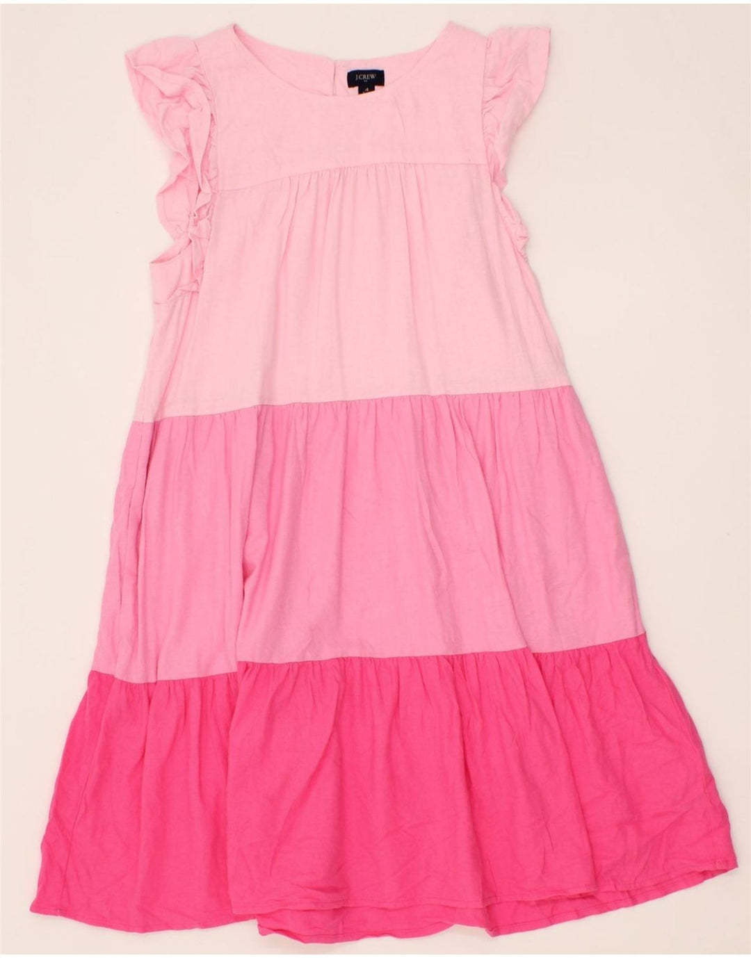 J. CREW Womens A-Line Dress US 4 Small Pink Colourblock Linen Vintage J. Crew and Second-Hand J. Crew from Messina Hembry 
