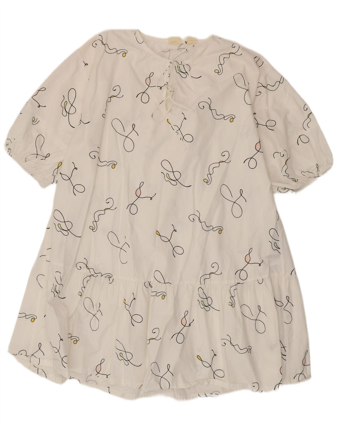 Levi's Abito da tenda oversize con motivo astratto da donna UK 14 Bianco medio