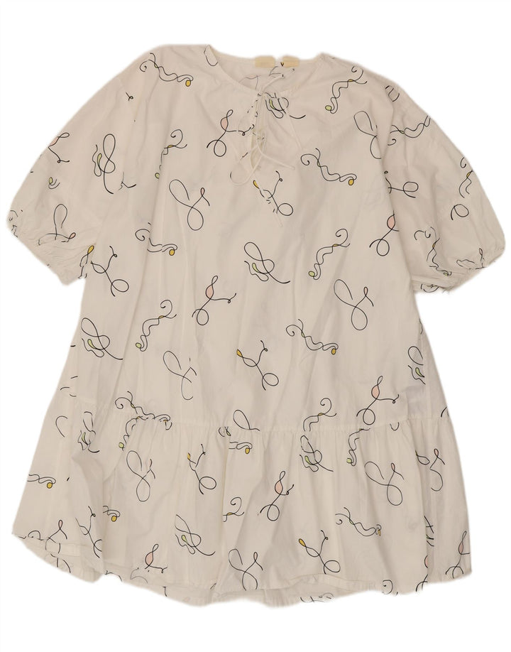 Levi's Abito da tenda oversize con motivo astratto da donna UK 14 Bianco medio
