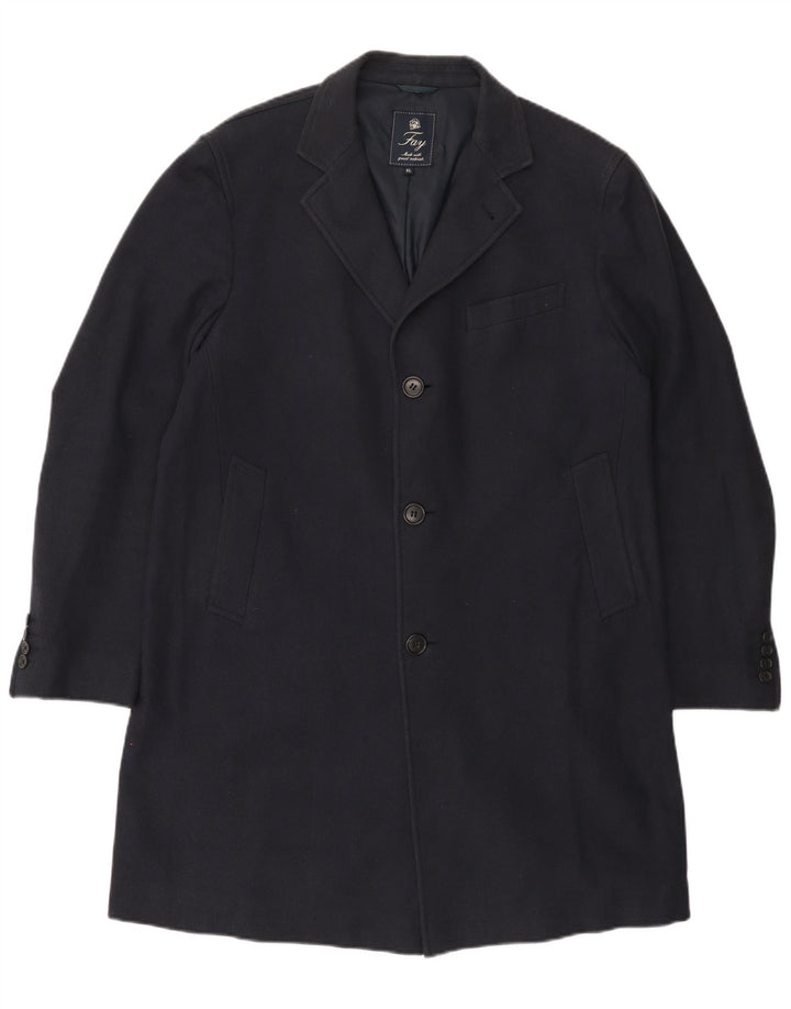 Cappotto da donna FAY UK 18 XL Cotone a spina di pesce blu navy