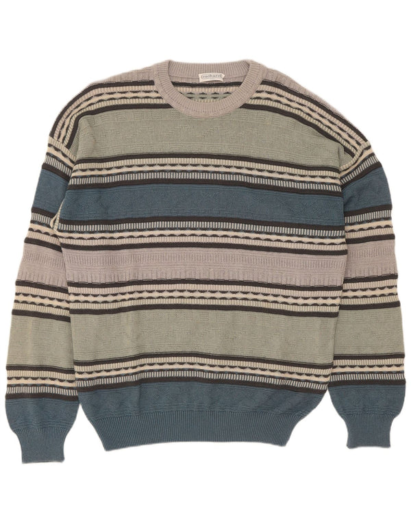 Maglione maglione girocollo da uomo Cacharel EU 52 Large Green Colourblock