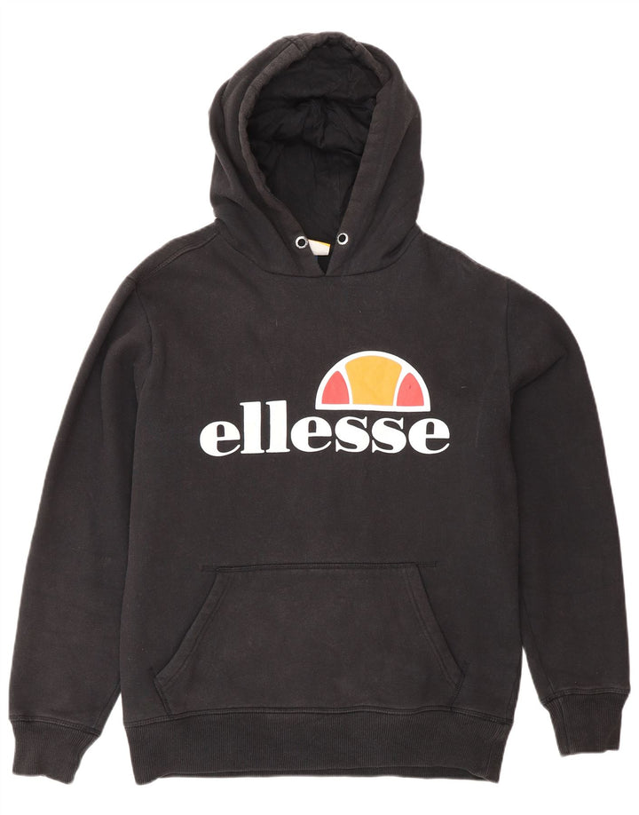 Maglione con cappuccio grafico da uomo ELLESSE in cotone nero medio