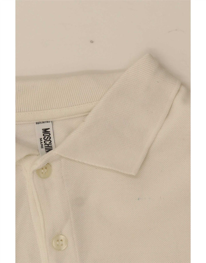 Polo da uomo Moschino in cotone bianco medio