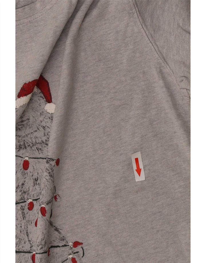 T-shirt grafica da uomo Fat Face Top in cotone chiazzato grigio piccolo