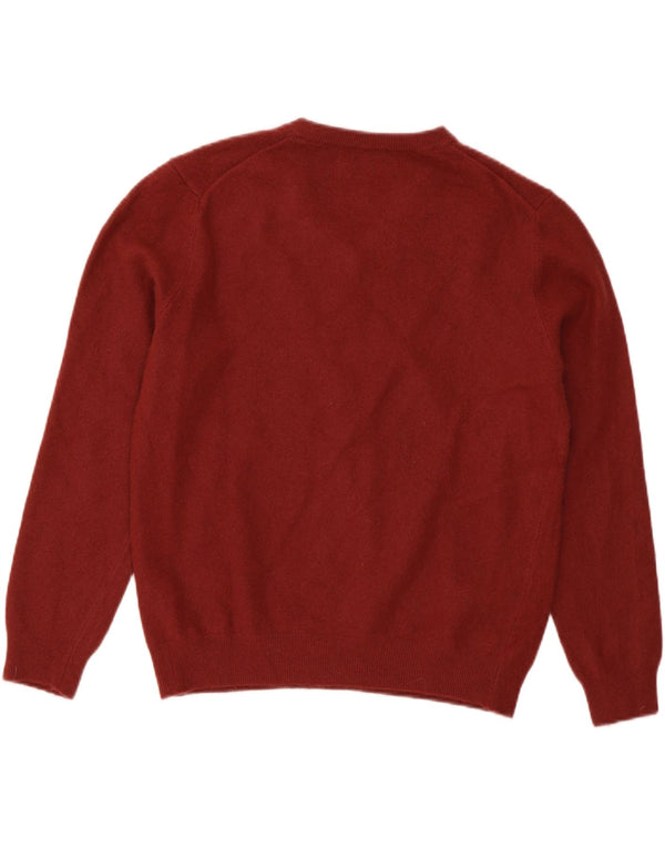 Maglia Benetton Bambina Scollo V 13-14 Anni Large In Lana Vergine Bordeaux