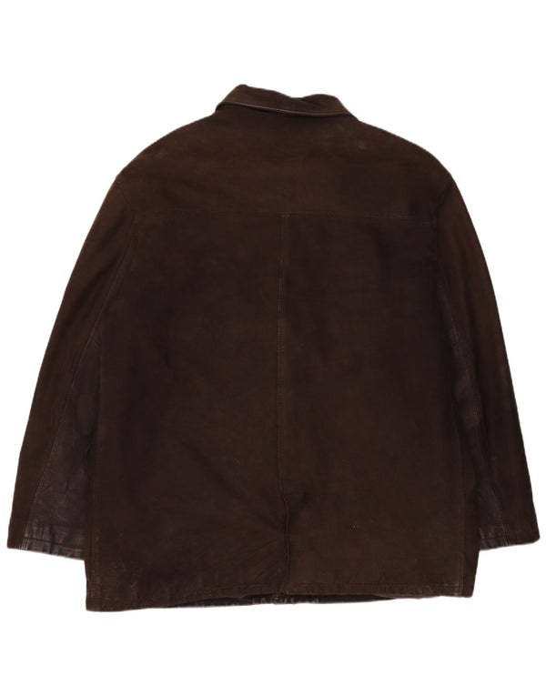 Giacca in pelle vintage da uomo IT 56 3XL Pelle marrone