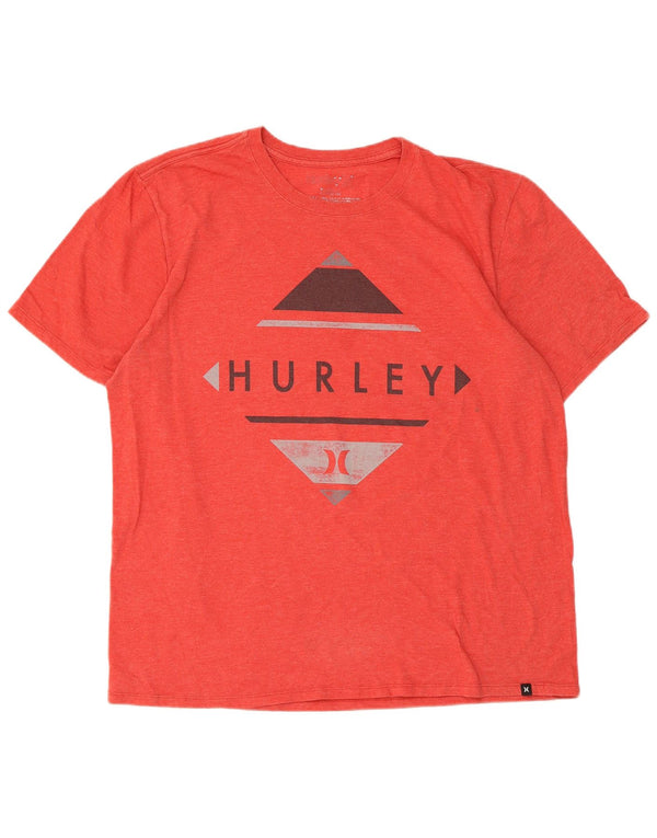 T-shirt grafica da uomo Hurley Top grande rosso in poliestere