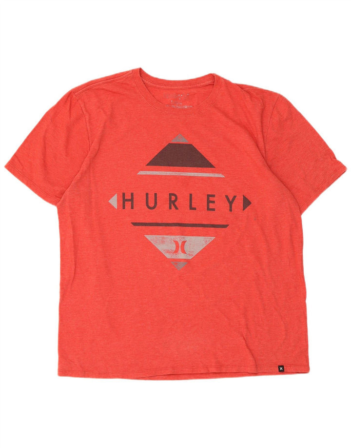 T-shirt grafica da uomo Hurley Top grande rosso in poliestere