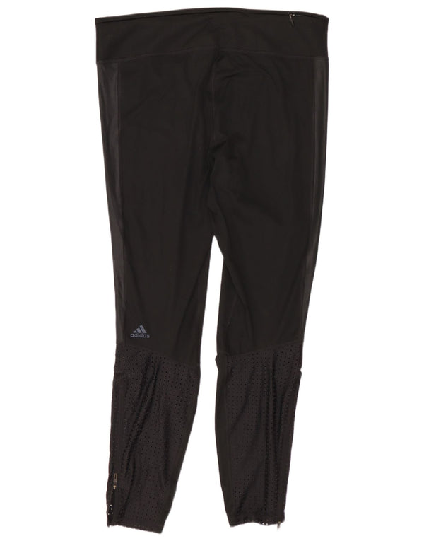 Leggings ADIDAS Climalite da donna UK 16/18 Large Nero Colourblock