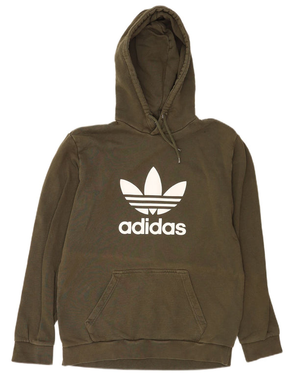 Felpa con cappuccio grafica da uomo Adidas piccola in cotone verde