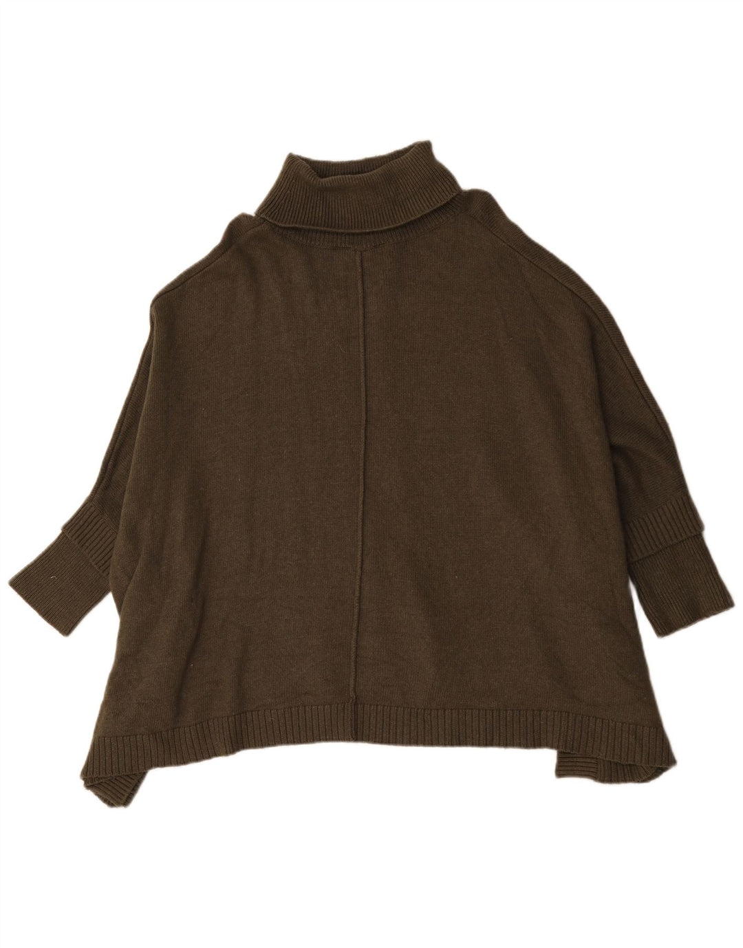 Joules - Maglione poncho oversize con collo alto da donna, UK 14, viscosa kaki media