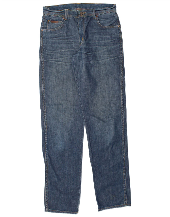 Jeans dritti elasticizzati Texas da uomo Wrangler W33 L36 cotone blu