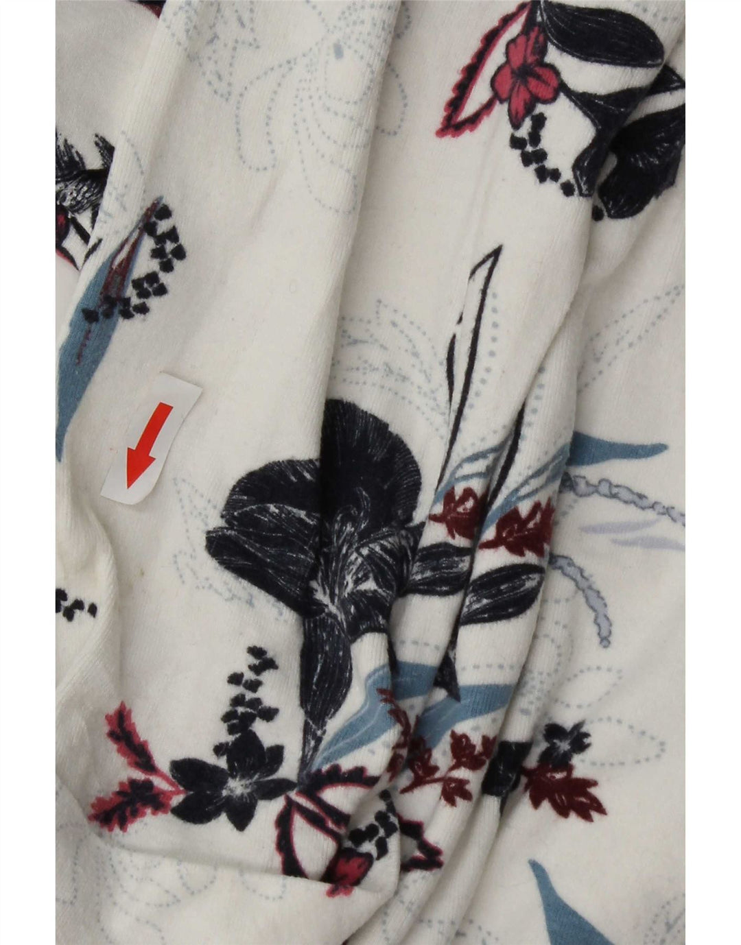 Marks & Spencer Top da donna a maniche lunghe UK 12 Viscosa floreale bianca media