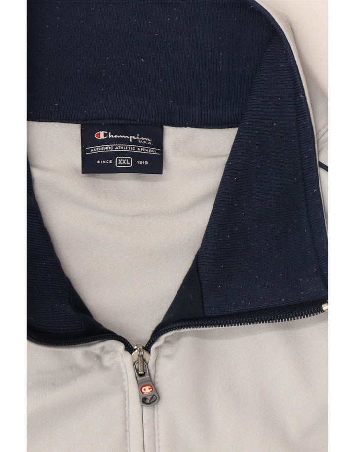 CHAMPION Mens Tracksuit Top Jacket 2XL Grey Polyester Vintage Champion and Second-Hand Champion from Messina Hembry 