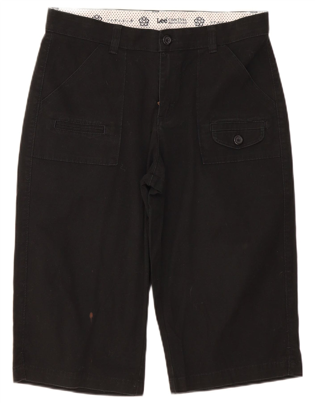 Pantaloncini cargo da donna Lee US 10 Large W32 cotone nero