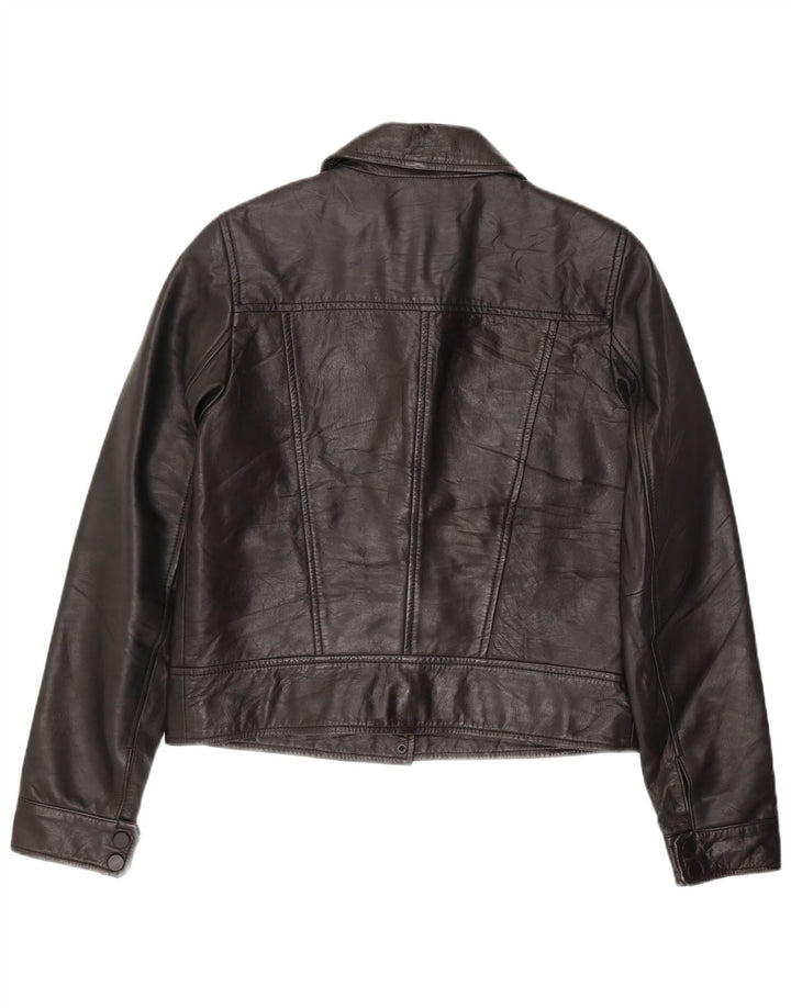 Giacca in pelle da motociclista da donna Trafaluc UK 10 piccola in pelle nera