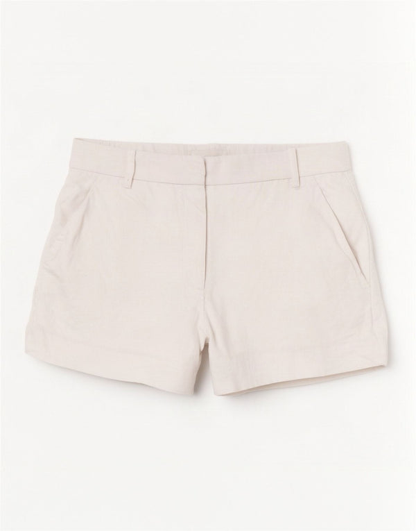 Pantaloncini chino da donna Abercrombie & Fitch US 4 piccoli W27 lino bianco