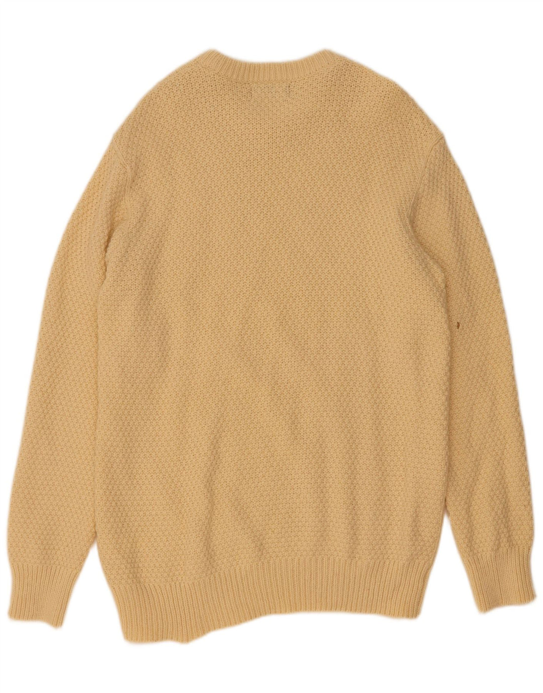 Maglione maglione girocollo da uomo Marks & Spencer grande lana d'agnello beige