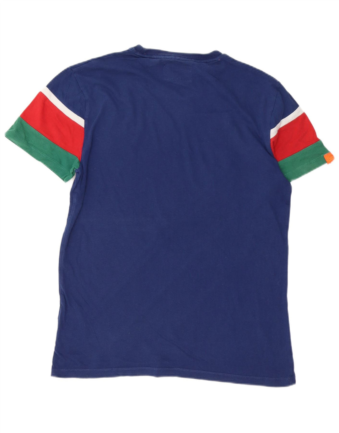 T-shirt da uomo SUPERDRY Top grande in cotone color block blu navy