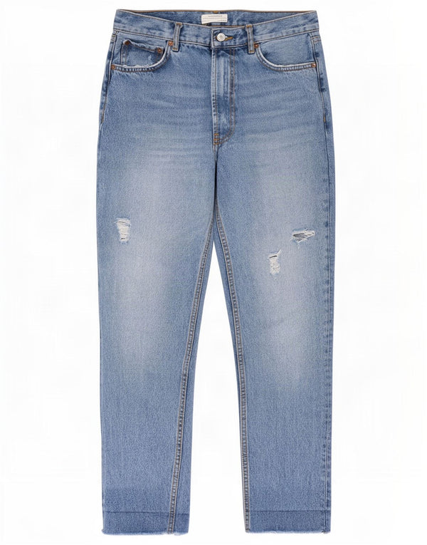 Jeans affusolati effetto consumato Zara da donna EU 36 XS W26 L27 Blu