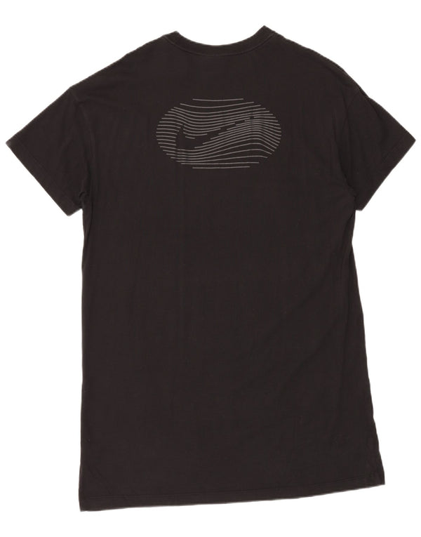 Abito T-shirt grafica NIKE da donna, vestibilità ampia, UK 14, cotone nero medio