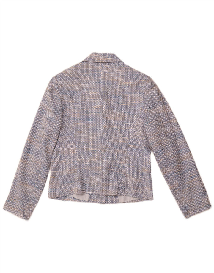 TOUJOURS Giacca blazer a 5 bottoni da donna UK 10 piccola blu