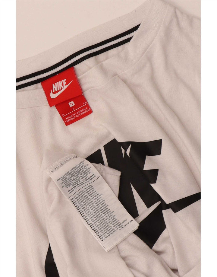 T-shirt grafica da donna Nike Top UK 10 piccola bianca in poliestere