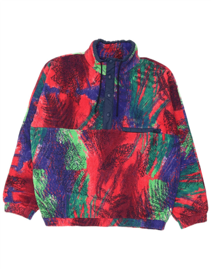 Maglione in pile da uomo Colmar con bottoni e collo XL in poliestere floreale multicolore