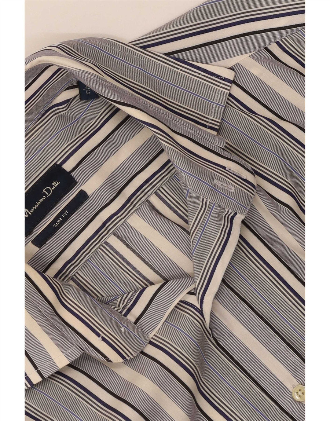 Massimo Dutti Camicia slim fit da uomo a righe blu grandi