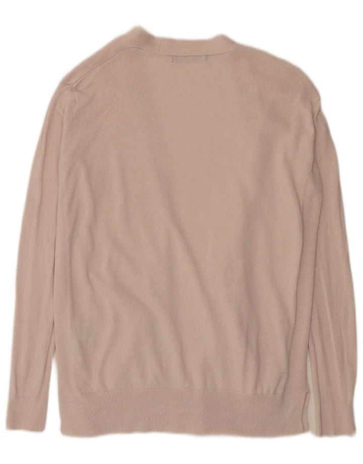 Maglione cardigan aperto da donna Marks & Spencer UK 12 Cotone rosa medio