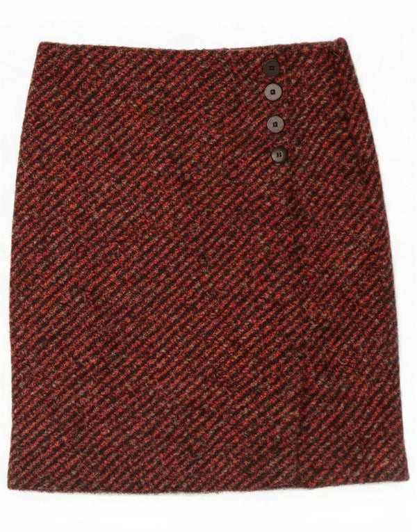 Minuet Womens Petite Mini Skirt UK 12 Medium W32 Red Striped Cotton