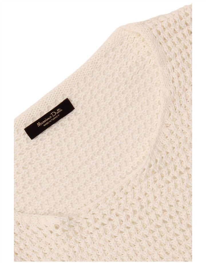 Massimo Dutti Camicetta corta all'uncinetto da donna Top UK 12 Bianco medio