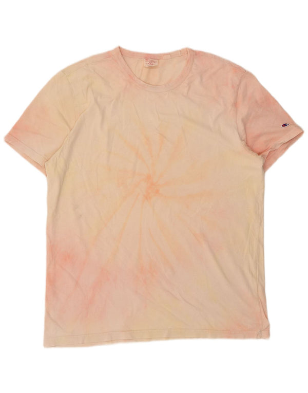 T-shirt da uomo Champion Top Large rosa Tie Dye