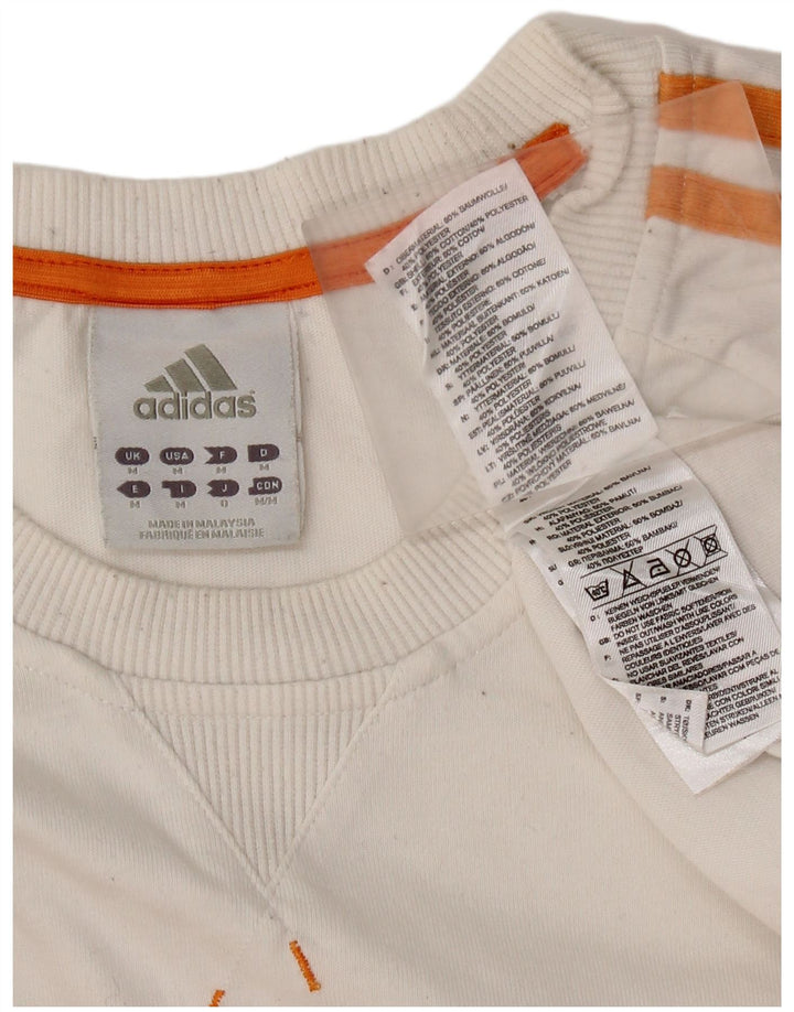 Felpa grafica da uomo ADIDAS, maglione medio, bianco sporco, cotone color block